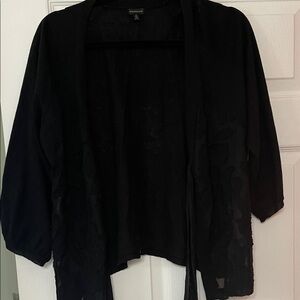 Madison Black Cardigan with Floral Design